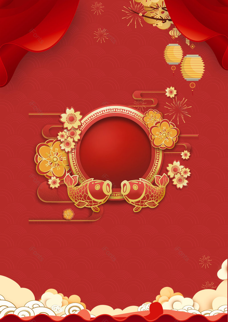 2021红色简约牛年新春元旦国潮背景,插画/手绘图,插画/手绘图库,插画/手绘图下载,插画/手绘